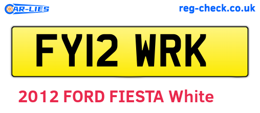 FY12WRK are the vehicle registration plates.