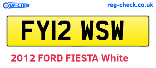 FY12WSW are the vehicle registration plates.