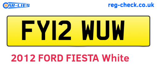 FY12WUW are the vehicle registration plates.
