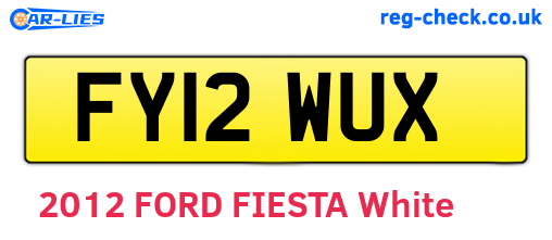 FY12WUX are the vehicle registration plates.