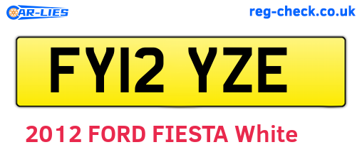 FY12YZE are the vehicle registration plates.