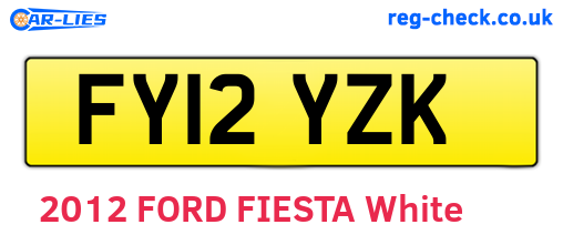 FY12YZK are the vehicle registration plates.