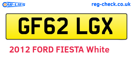 GF62LGX are the vehicle registration plates.