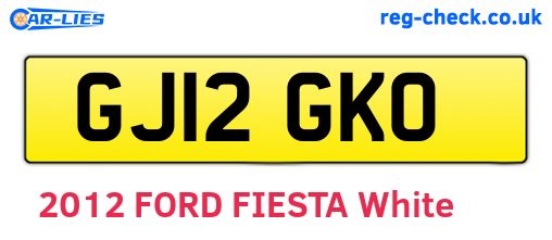 GJ12GKO are the vehicle registration plates.