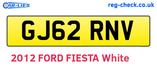 GJ62RNV are the vehicle registration plates.