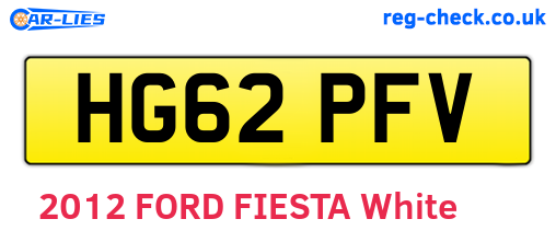 HG62PFV are the vehicle registration plates.
