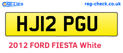 HJ12PGU are the vehicle registration plates.