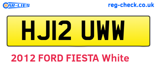 HJ12UWW are the vehicle registration plates.