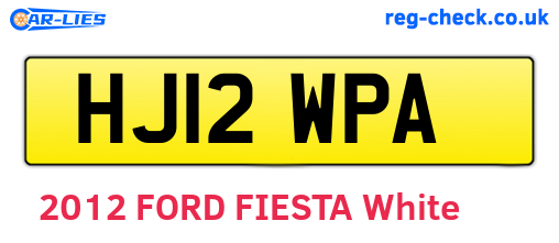 HJ12WPA are the vehicle registration plates.