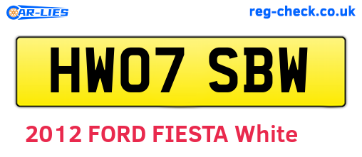 HW07SBW are the vehicle registration plates.
