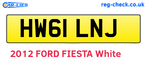HW61LNJ are the vehicle registration plates.