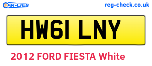 HW61LNY are the vehicle registration plates.