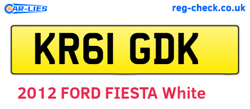 KR61GDK are the vehicle registration plates.