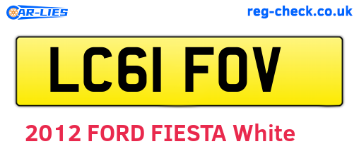 LC61FOV are the vehicle registration plates.