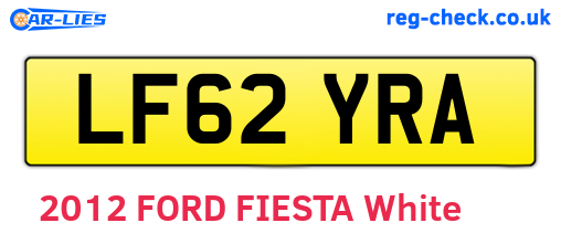 LF62YRA are the vehicle registration plates.