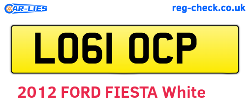 LO61OCP are the vehicle registration plates.