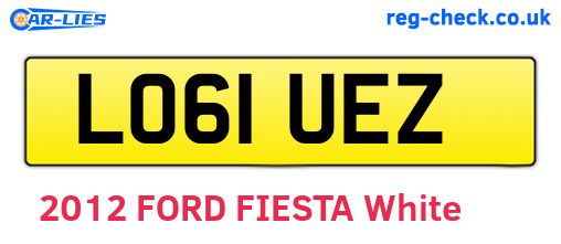 LO61UEZ are the vehicle registration plates.