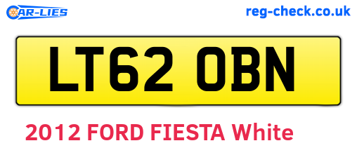 LT62OBN are the vehicle registration plates.