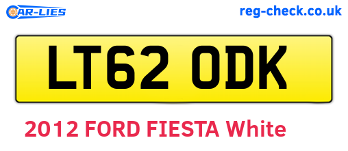 LT62ODK are the vehicle registration plates.
