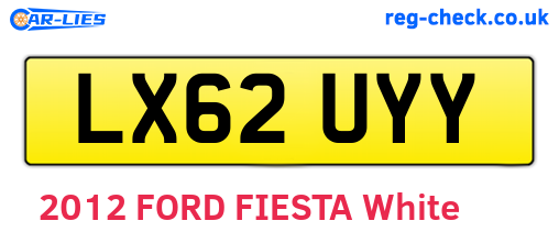 LX62UYY are the vehicle registration plates.