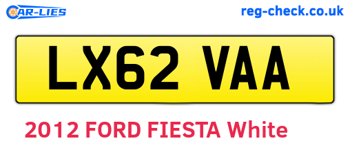 LX62VAA are the vehicle registration plates.