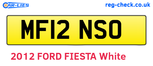 MF12NSO are the vehicle registration plates.