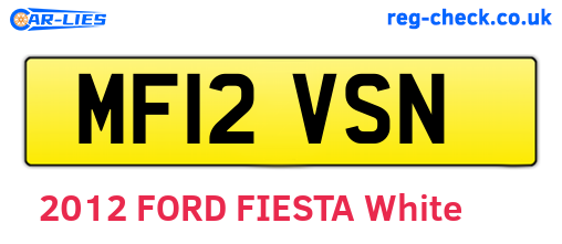 MF12VSN are the vehicle registration plates.