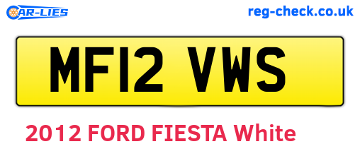 MF12VWS are the vehicle registration plates.