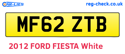MF62ZTB are the vehicle registration plates.