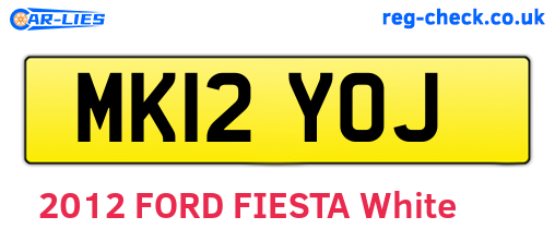 MK12YOJ are the vehicle registration plates.