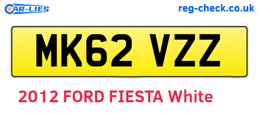 MK62VZZ are the vehicle registration plates.