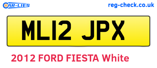 ML12JPX are the vehicle registration plates.