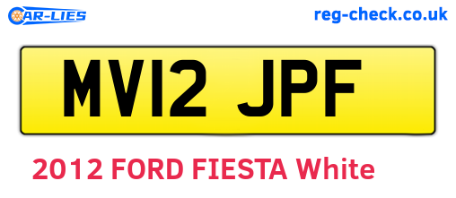 MV12JPF are the vehicle registration plates.