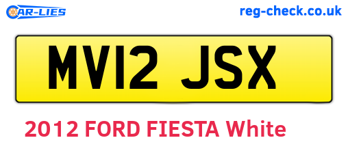 MV12JSX are the vehicle registration plates.