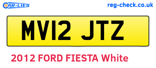 MV12JTZ are the vehicle registration plates.