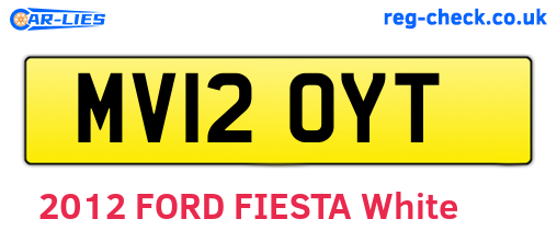MV12OYT are the vehicle registration plates.