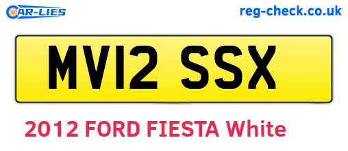 MV12SSX are the vehicle registration plates.