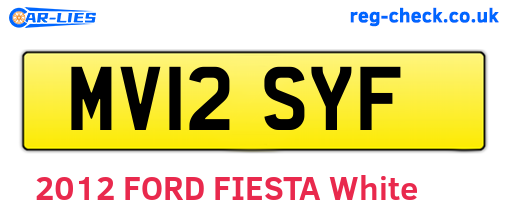 MV12SYF are the vehicle registration plates.