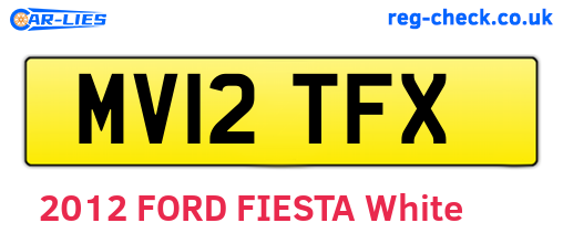 MV12TFX are the vehicle registration plates.
