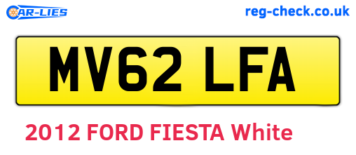 MV62LFA are the vehicle registration plates.
