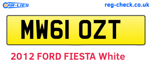 MW61OZT are the vehicle registration plates.