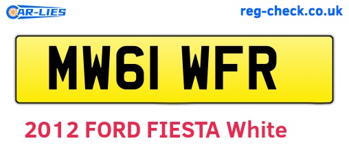 MW61WFR are the vehicle registration plates.