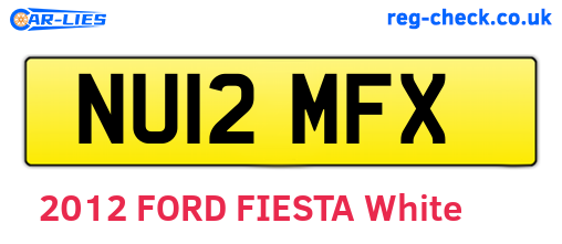 NU12MFX are the vehicle registration plates.