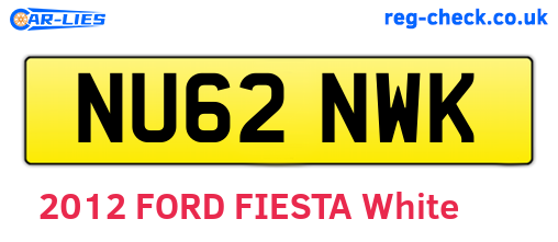 NU62NWK are the vehicle registration plates.