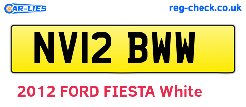 NV12BWW are the vehicle registration plates.