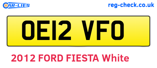 OE12VFO are the vehicle registration plates.