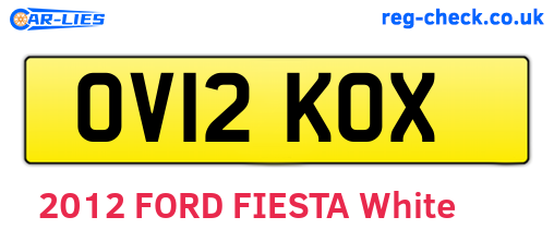 OV12KOX are the vehicle registration plates.