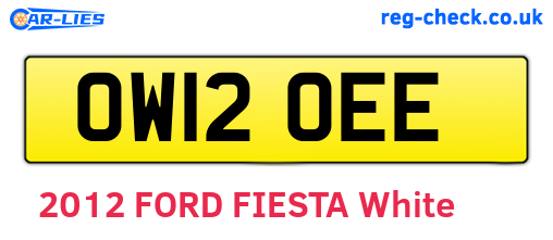 OW12OEE are the vehicle registration plates.