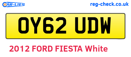 OY62UDW are the vehicle registration plates.