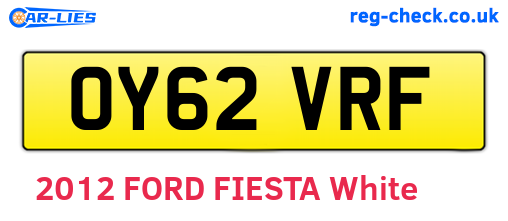 OY62VRF are the vehicle registration plates.